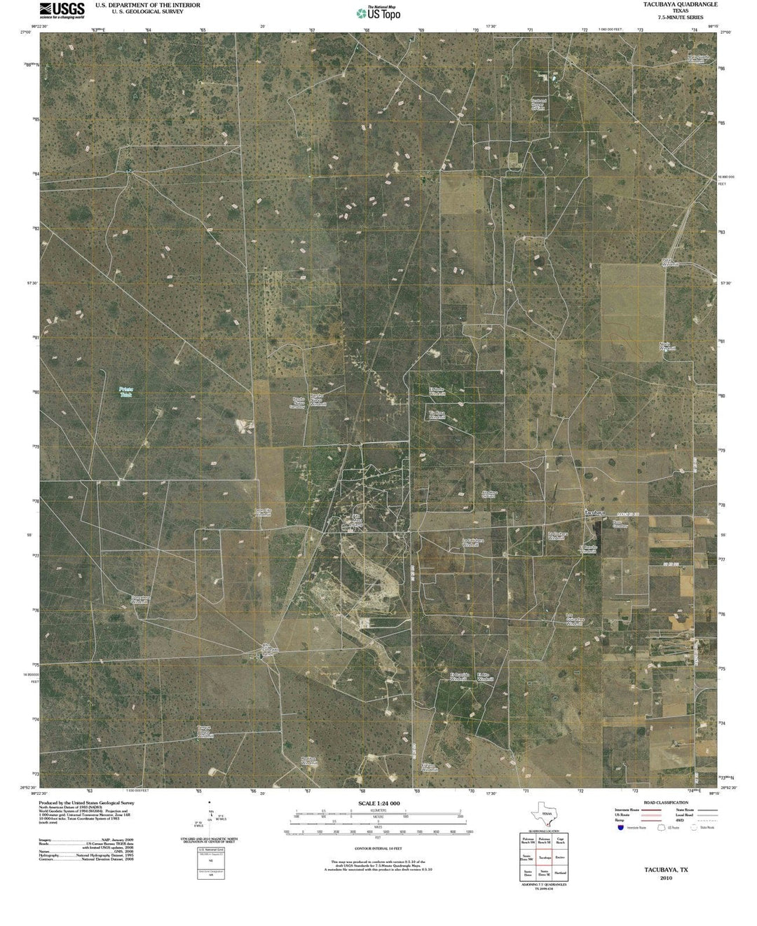 2010 Tacubaya, TX - Texas - USGS Topographic Map