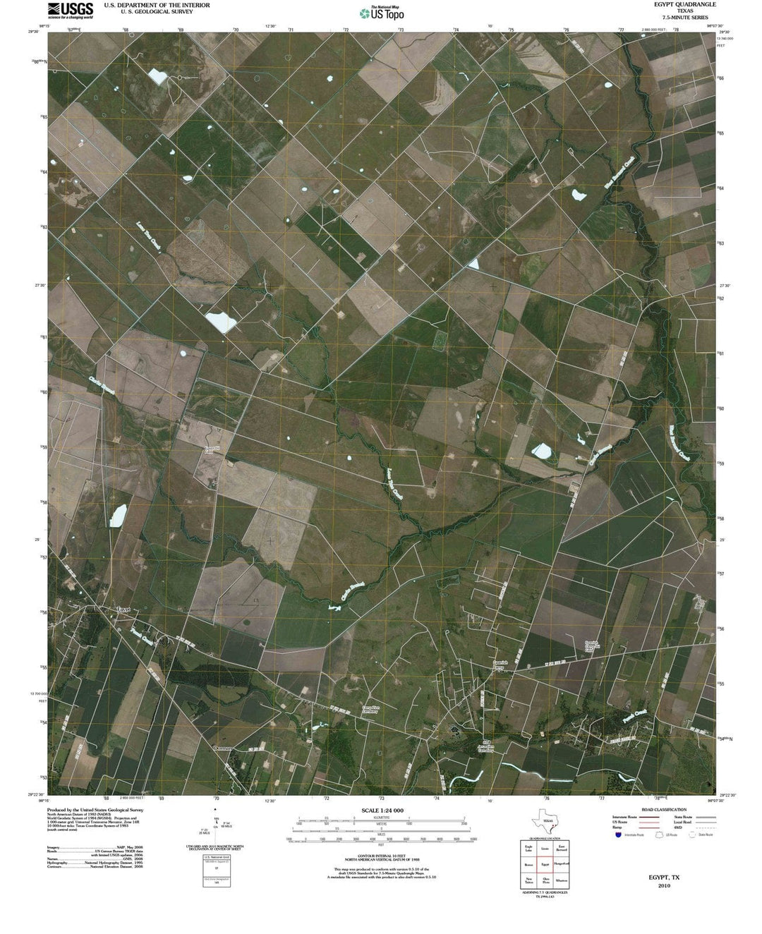 2010 Egypt, TX - Texas - USGS Topographic Map