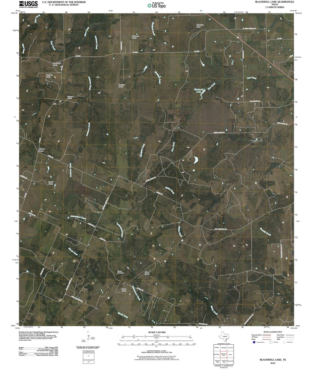 2010 Blackwell Lake, TX - Texas - USGS Topographic Map