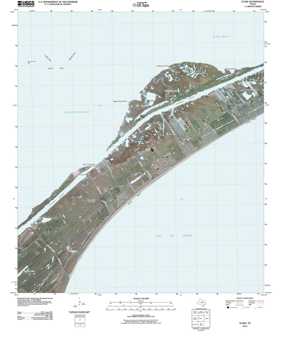 2010 Flake, TX - Texas - USGS Topographic Map