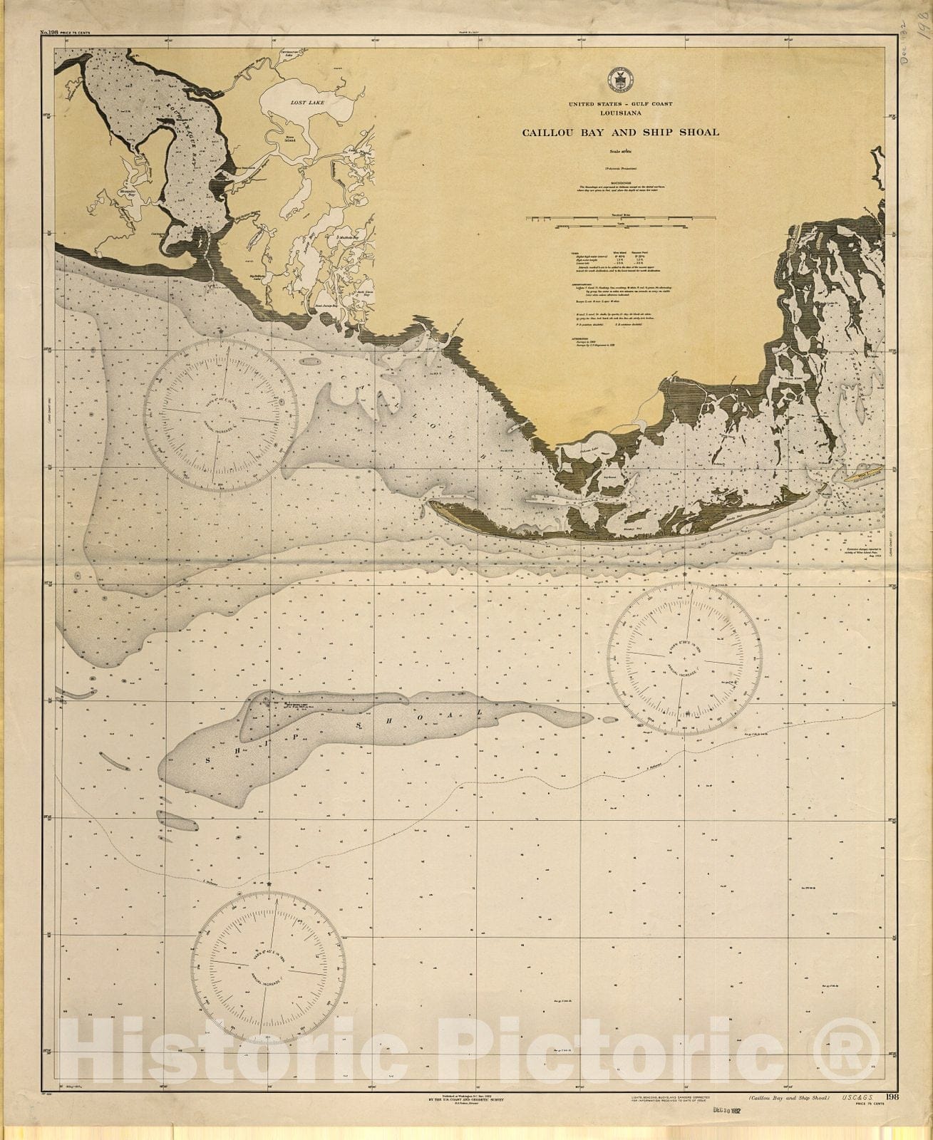 Historic Nautical Map - Gaillou Bay And Ship Shoal, 1932 NOAA Chart - Vintage Wall Art