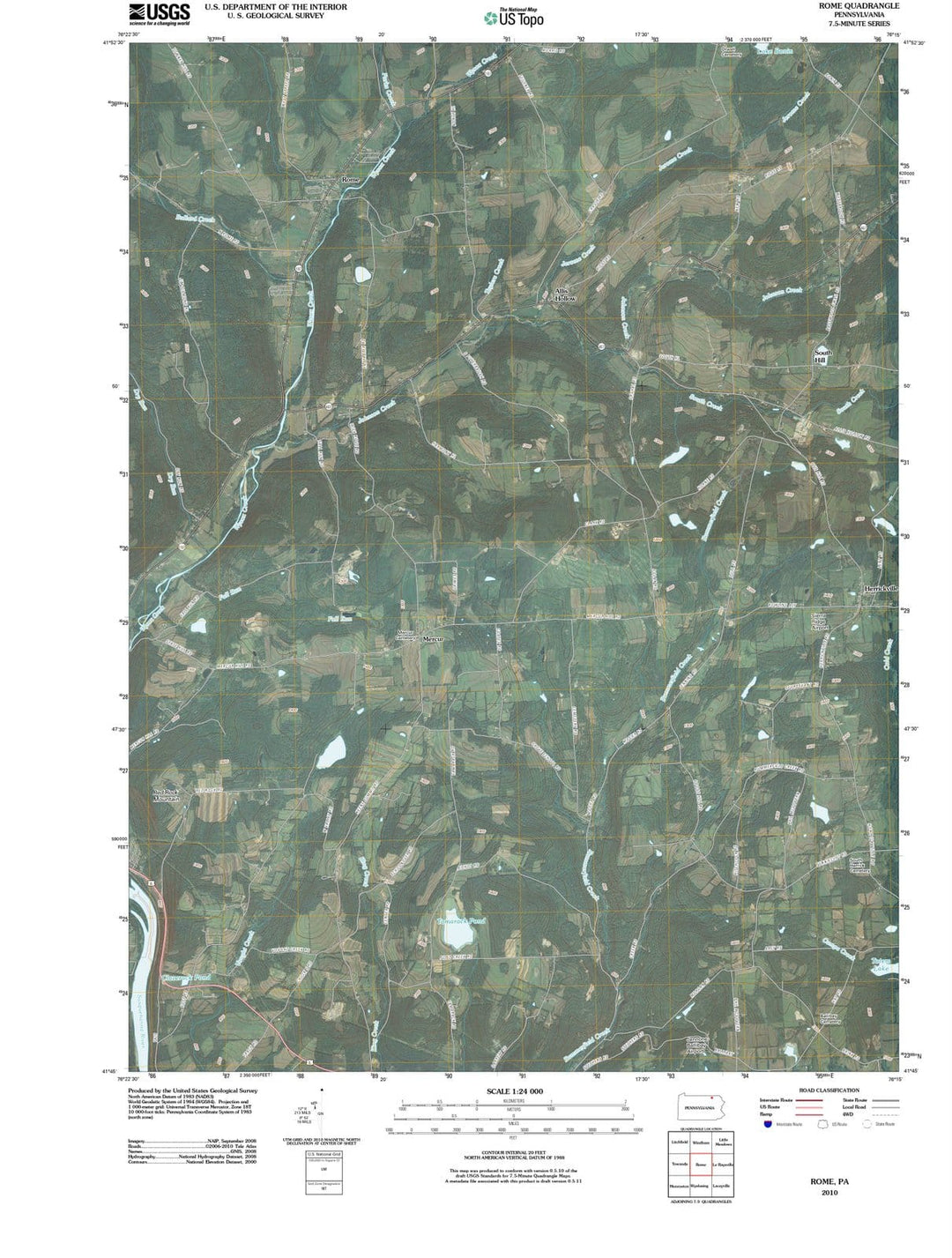 2010 Rome, PA - Pennsylvania - USGS Topographic Map