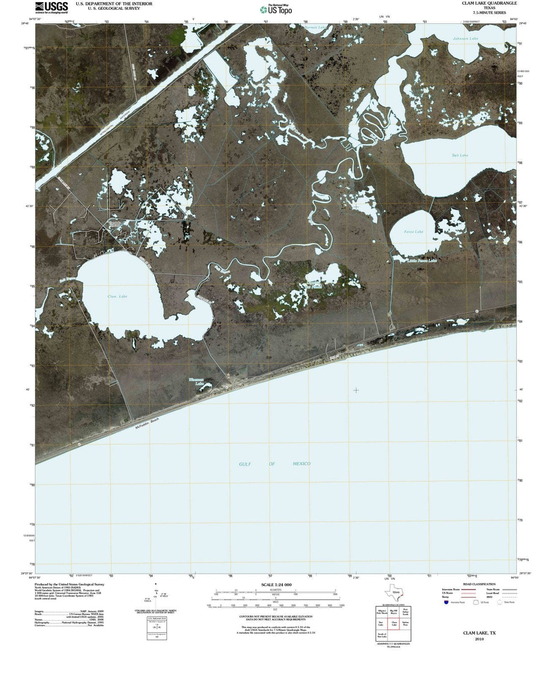 2010 Clam Lake, TX - Texas - USGS Topographic Map