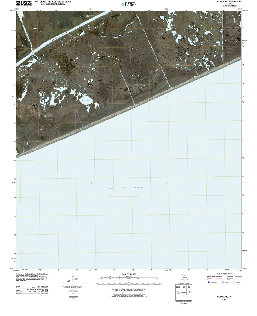 2010 Mud Lake, TX - Texas - USGS Topographic Map