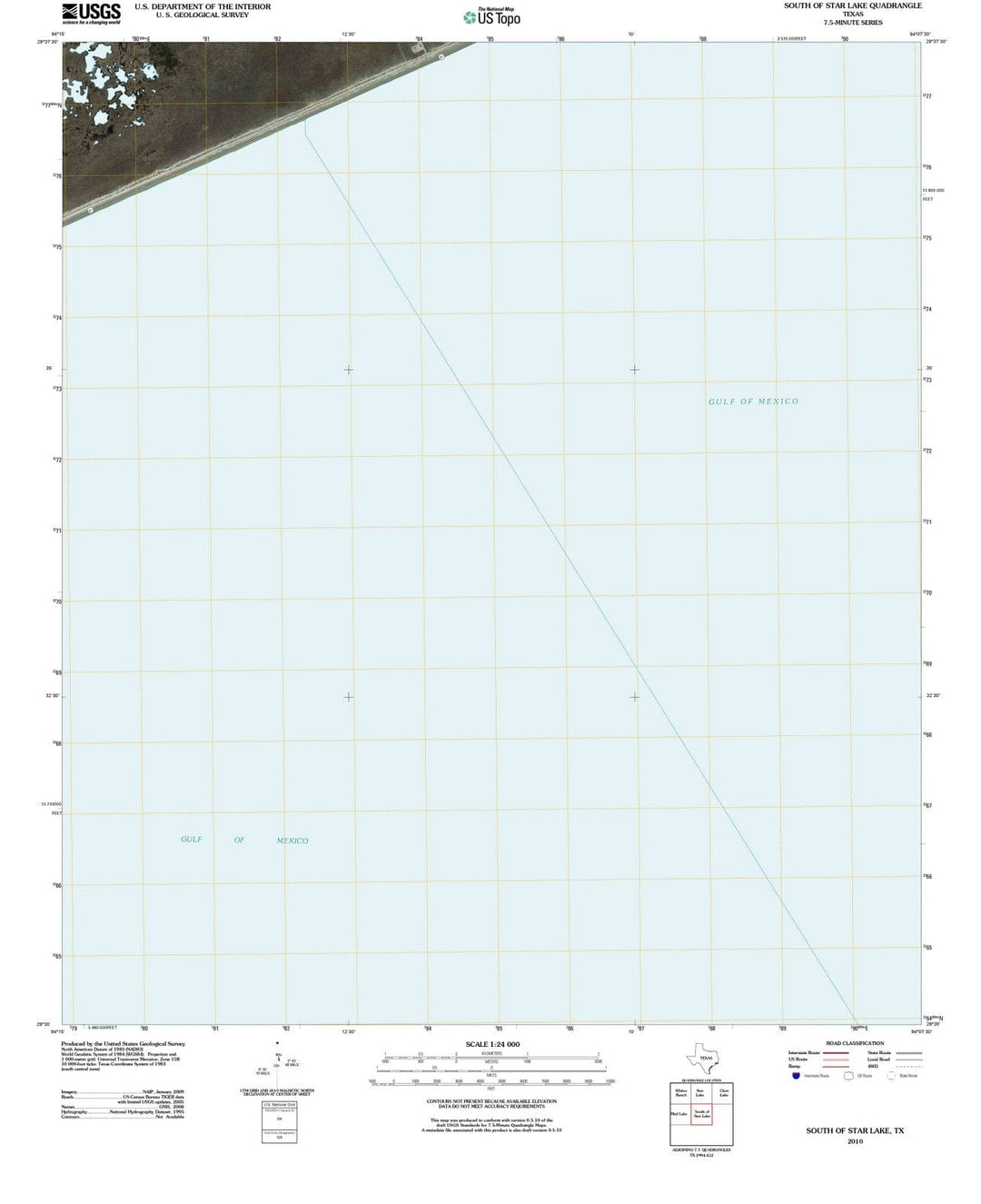 2010 South of Star Lake, TX - Texas - USGS Topographic Map