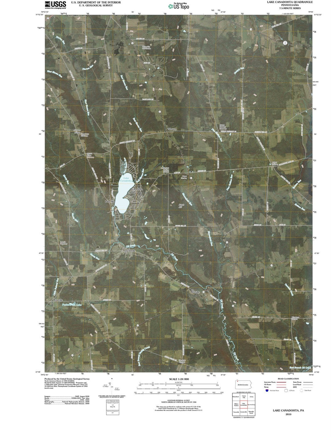 2010 Lake Canadohta, PA - Pennsylvania - USGS Topographic Map