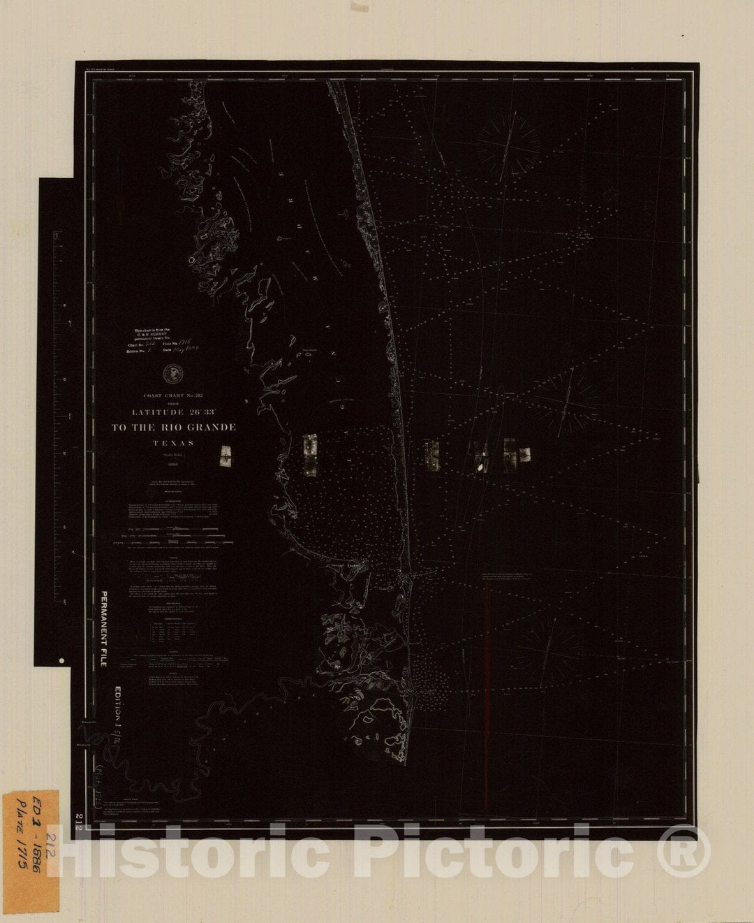 Historic Nautical Map - To The Rio Grande, 1886 NOAA Chart - Vintage Wall Art