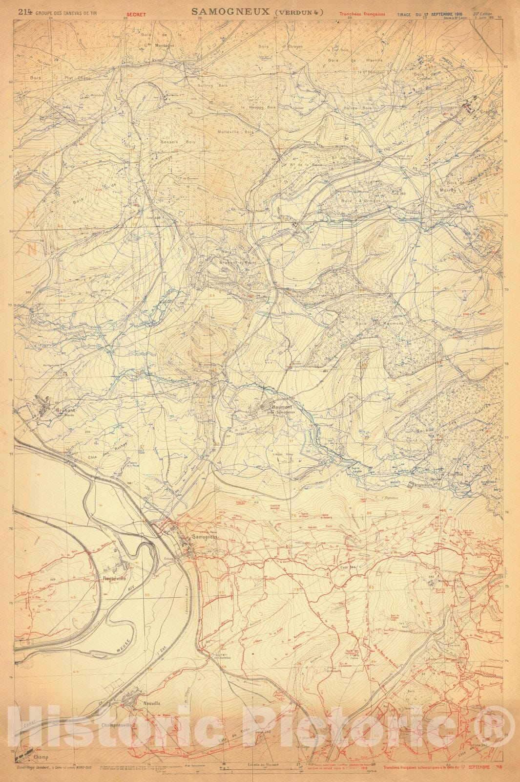 Historic Nautical Map - Samogneux, 1918 NOAA Chart - Vintage Wall Art