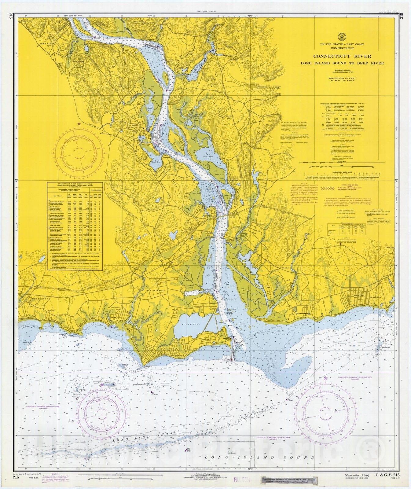 Historic Nautical Map - Connecticut River, 1970 NOAA Chart - Vintage Wall Art