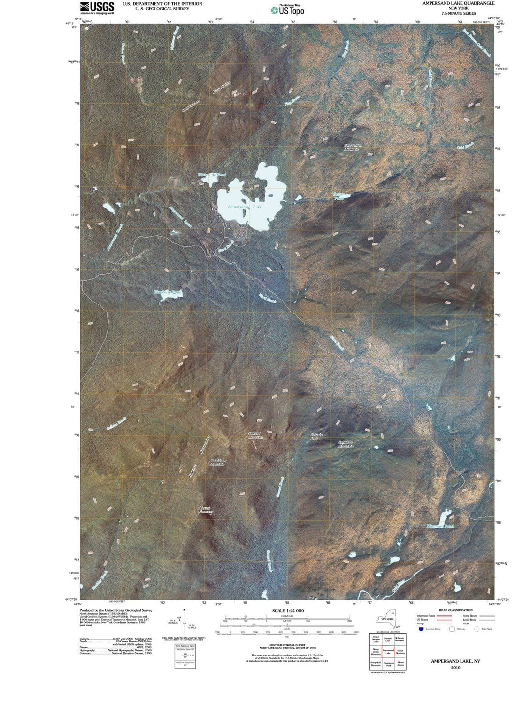 2010 Ampersand Lake, NY - New York - USGS Topographic Map