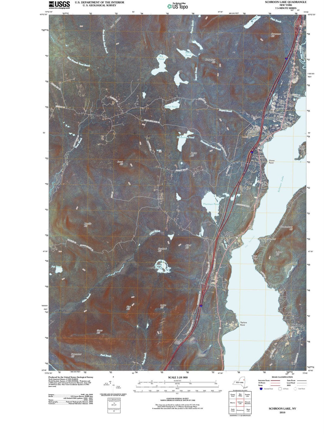 2010 Schroon Lake, NY - New York - USGS Topographic Map