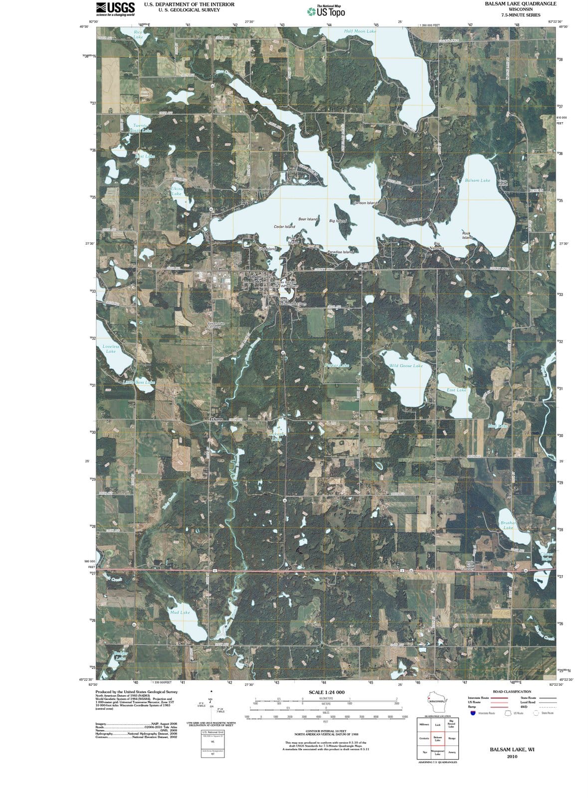 2010 Balsam Lake, WI - Wisconsin - USGS Topographic Map