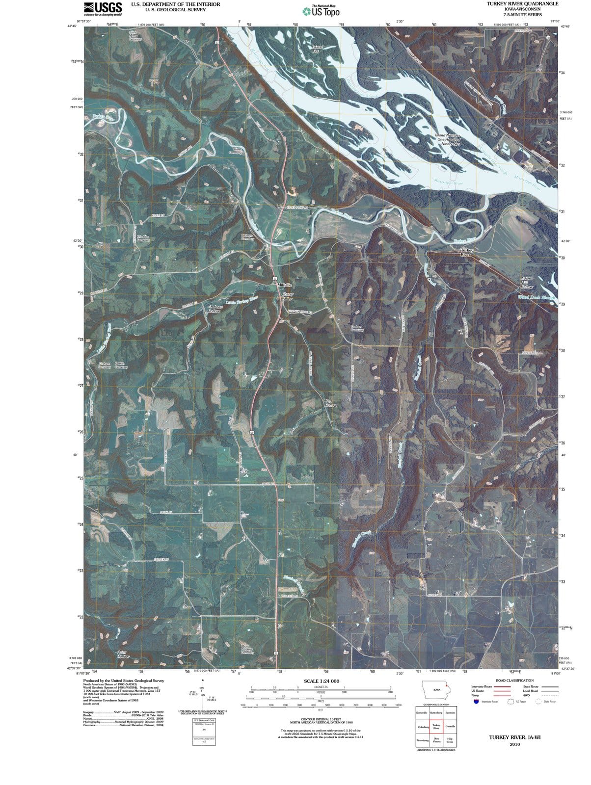 2010 Turkey River, IA - Iowa - USGS Topographic Map