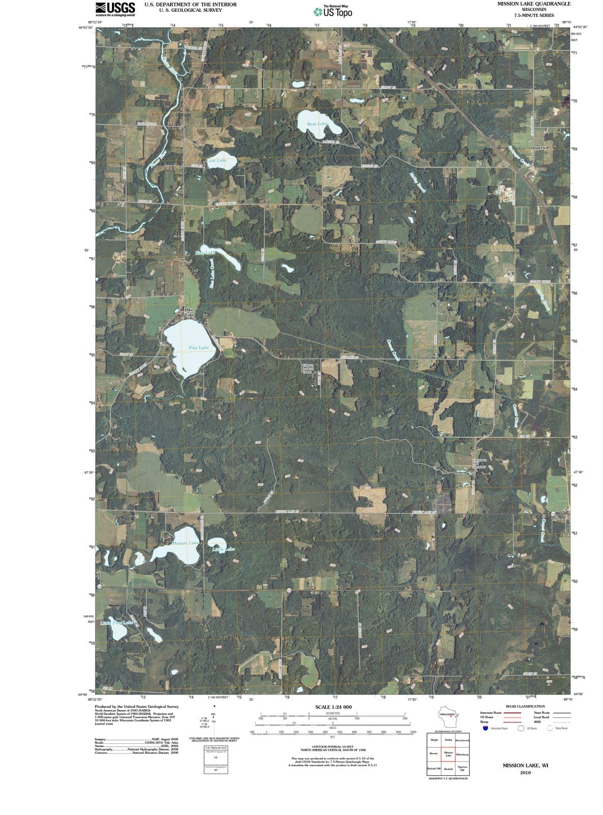 2010 Mission Lake, WI - Wisconsin - USGS Topographic Map