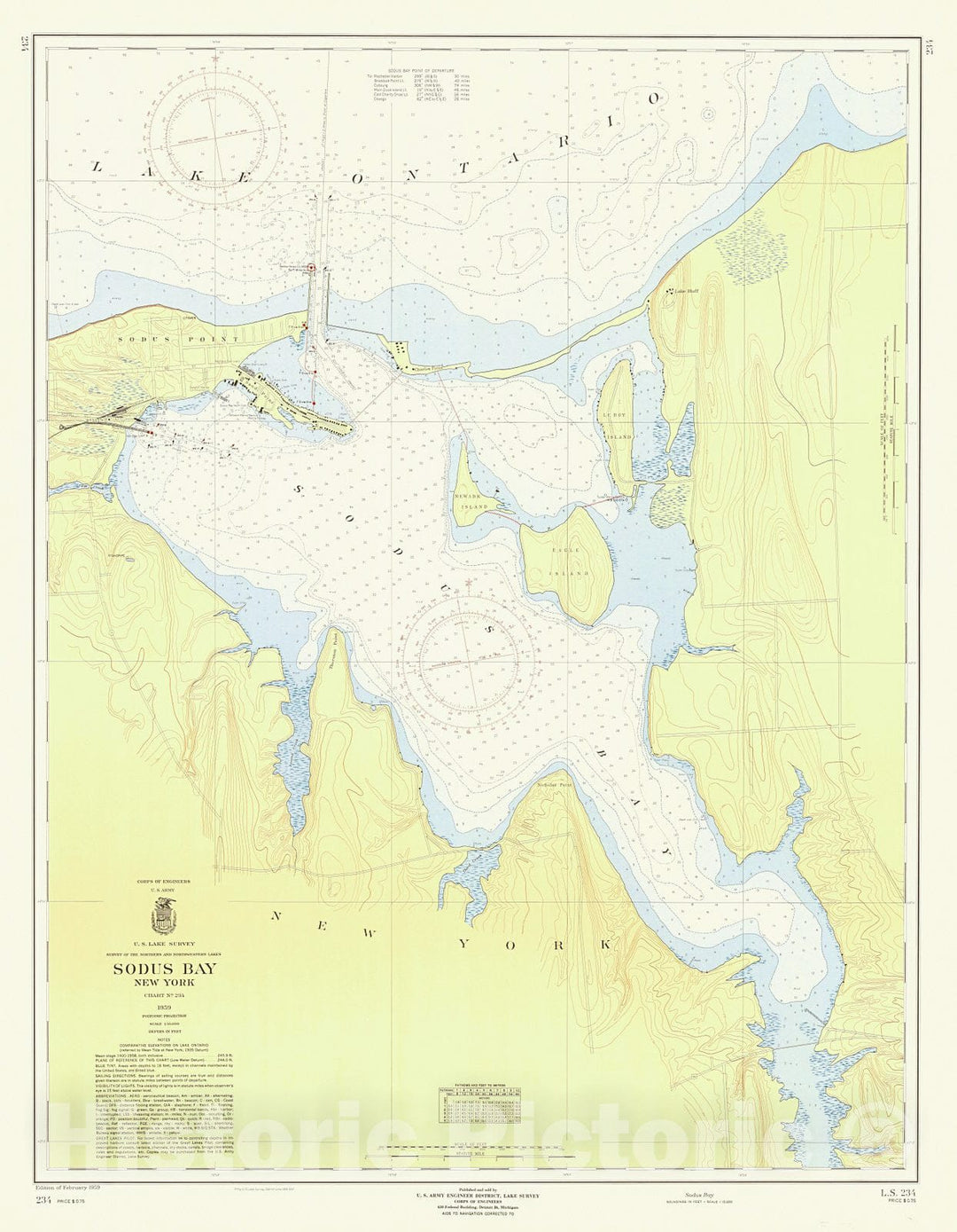 Historic Nautical Map - Sodus Bay, 1959 NOAA Chart - Vintage Wall Art