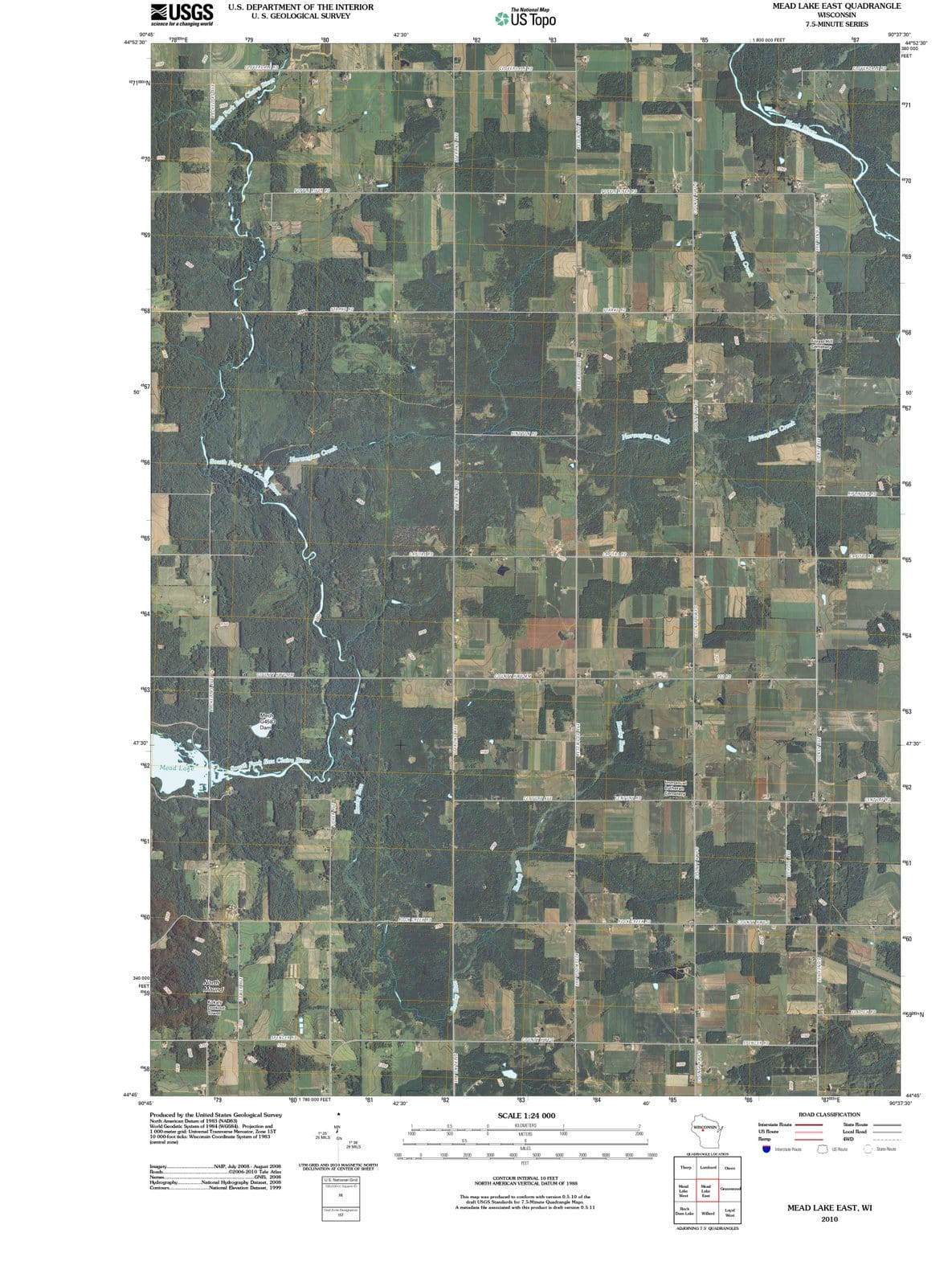 2010 Mead Lake East, WI - Wisconsin - USGS Topographic Map