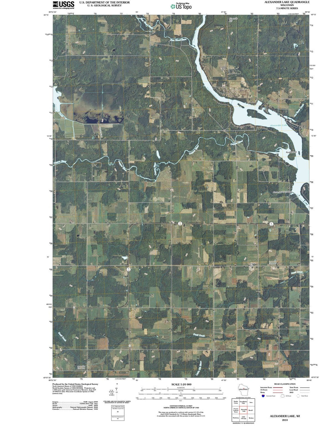 2010 Alexander Lake, WI - Wisconsin - USGS Topographic Map