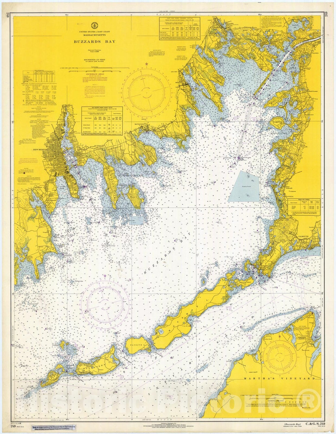 Historic Nautical Map - Buzzards Bay, 1966 NOAA Chart - Vintage Wall Art