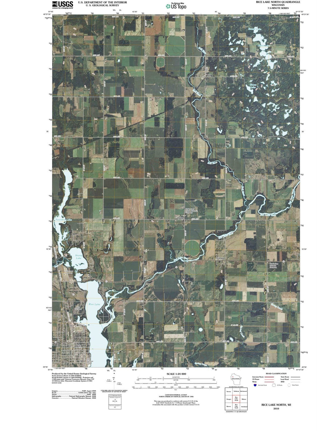 2010 Rice Lake North, WI - Wisconsin - USGS Topographic Map