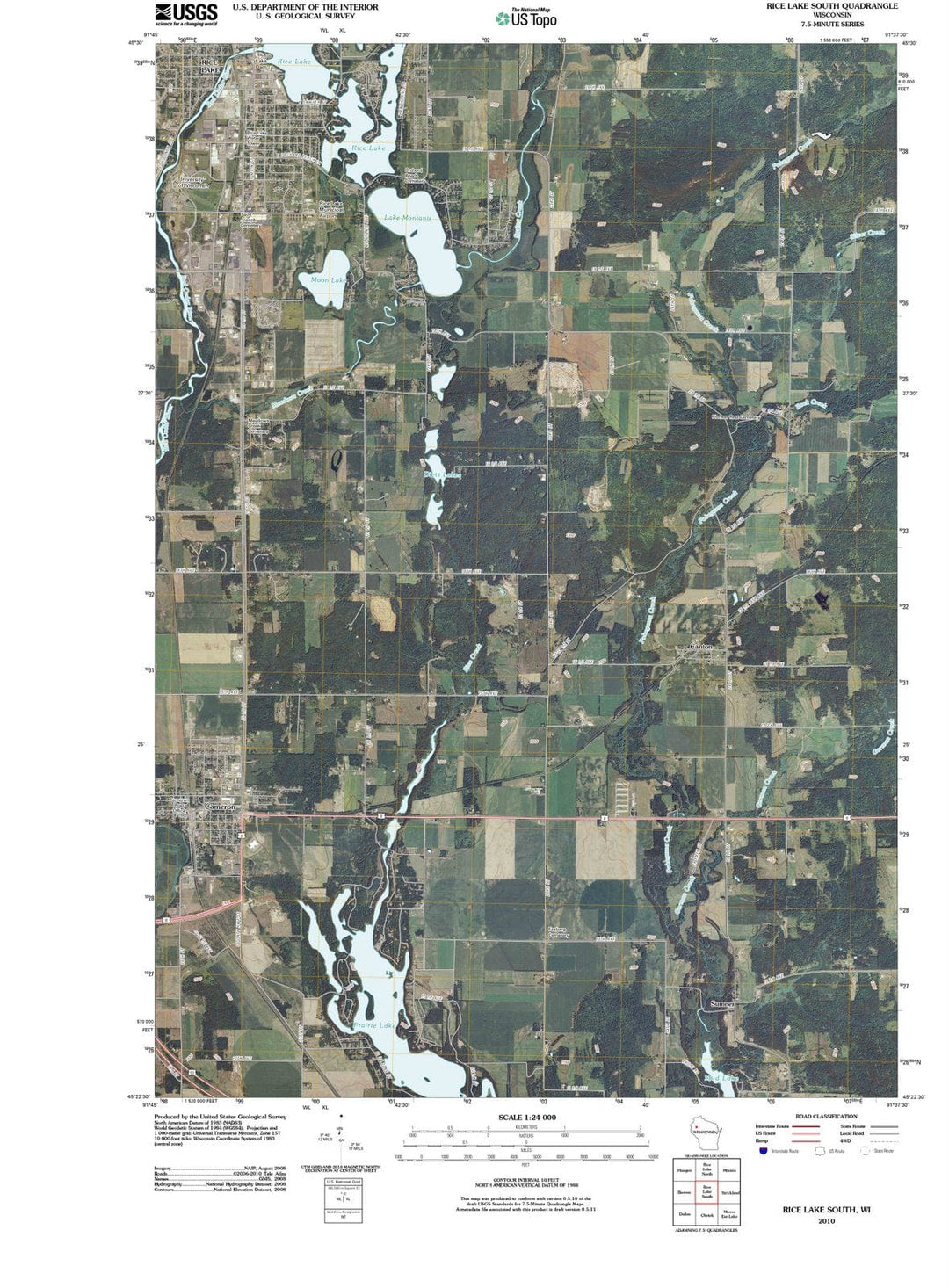 2010 Rice Lake South, WI - Wisconsin - USGS Topographic Map