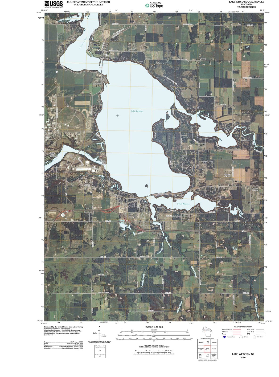 2010 Lake Wissota, WI - Wisconsin - USGS Topographic Map