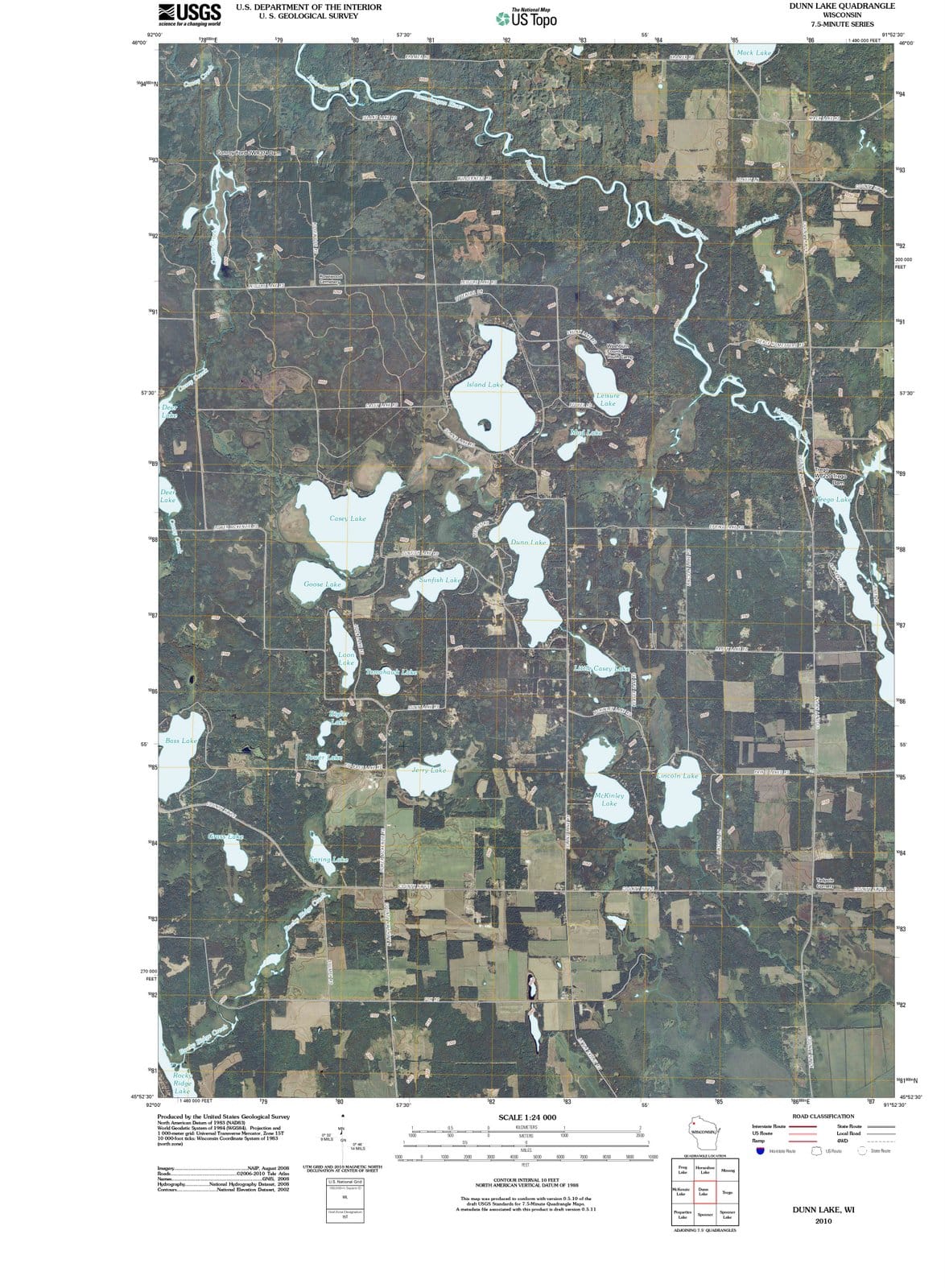 2010 Dunn Lake, WI - Wisconsin - USGS Topographic Map