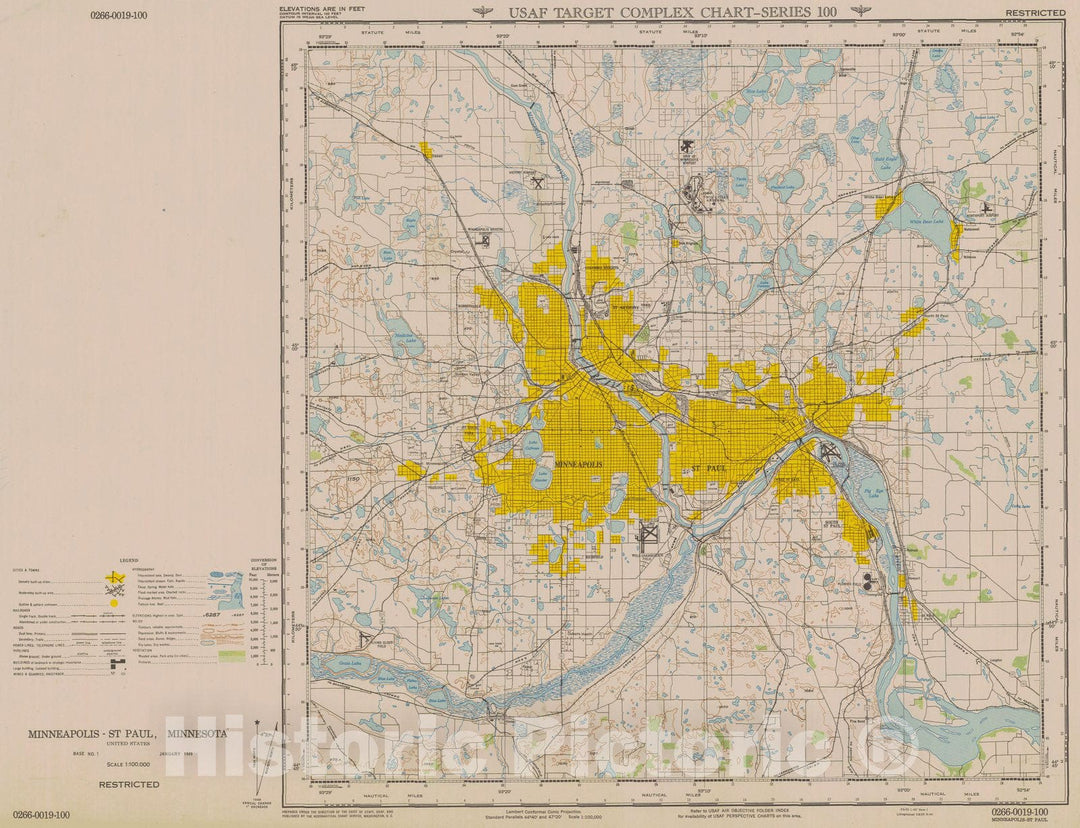 Historic Nautical Map - Minneapolis St Paul, 1949 AeroNOAA Chart - Vintage Wall Art