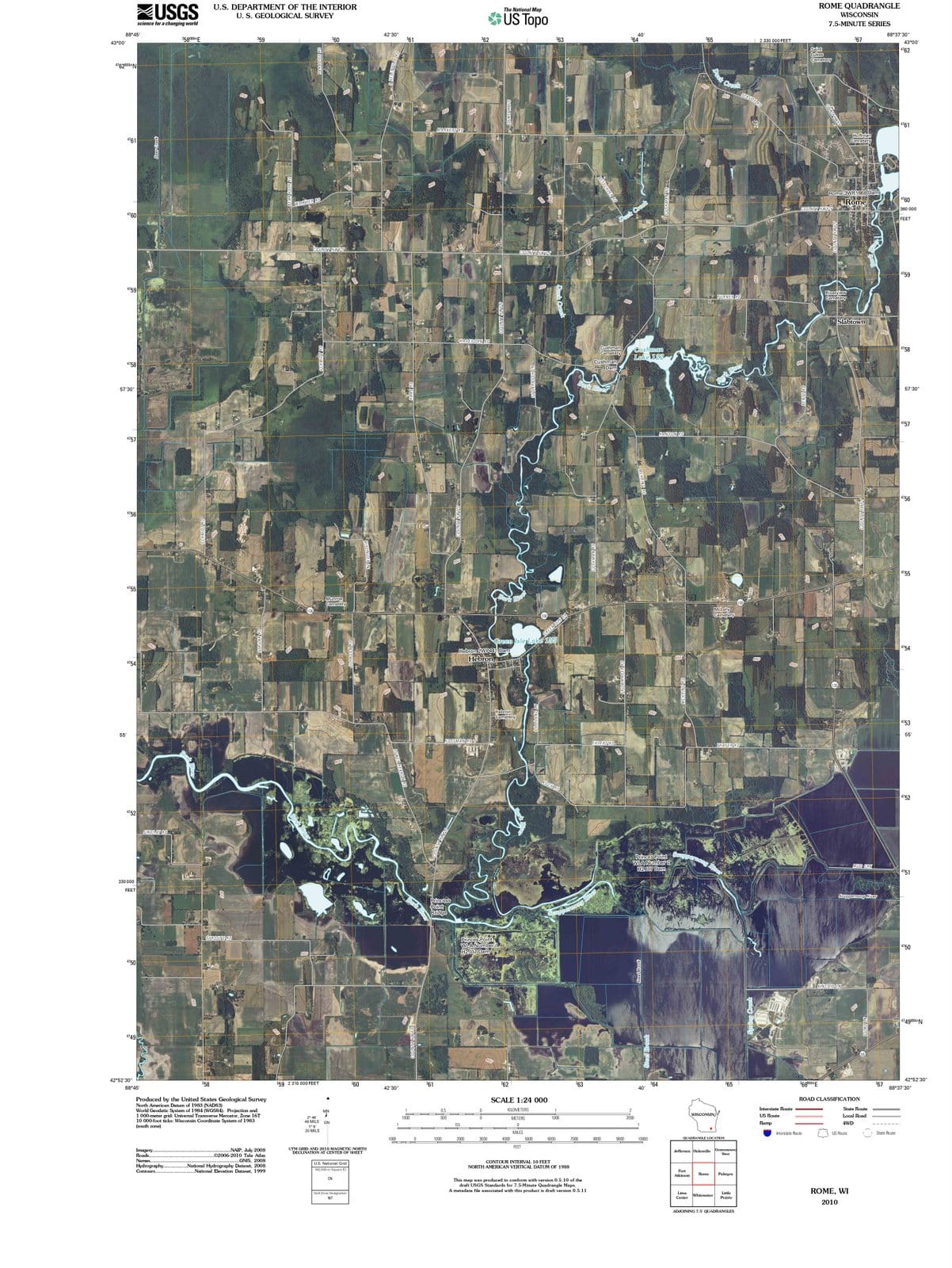 2010 Rome, WI - Wisconsin - USGS Topographic Map