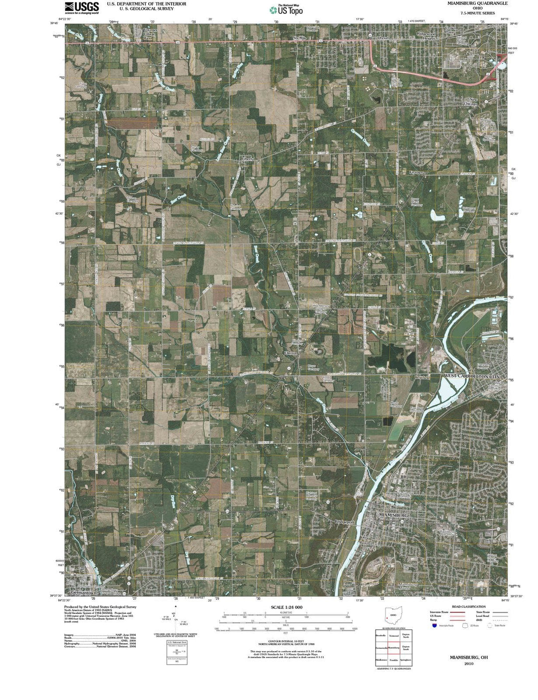 2010 Miamisburg, OH - Ohio - USGS Topographic Map