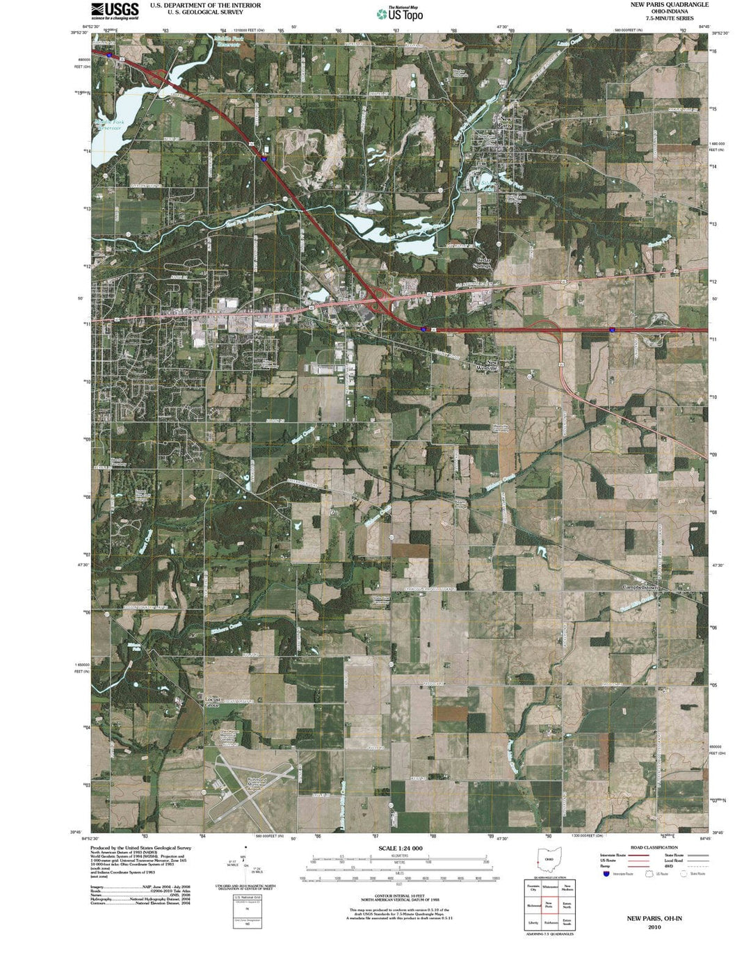 2010 New Paris, OH - Ohio - USGS Topographic Map