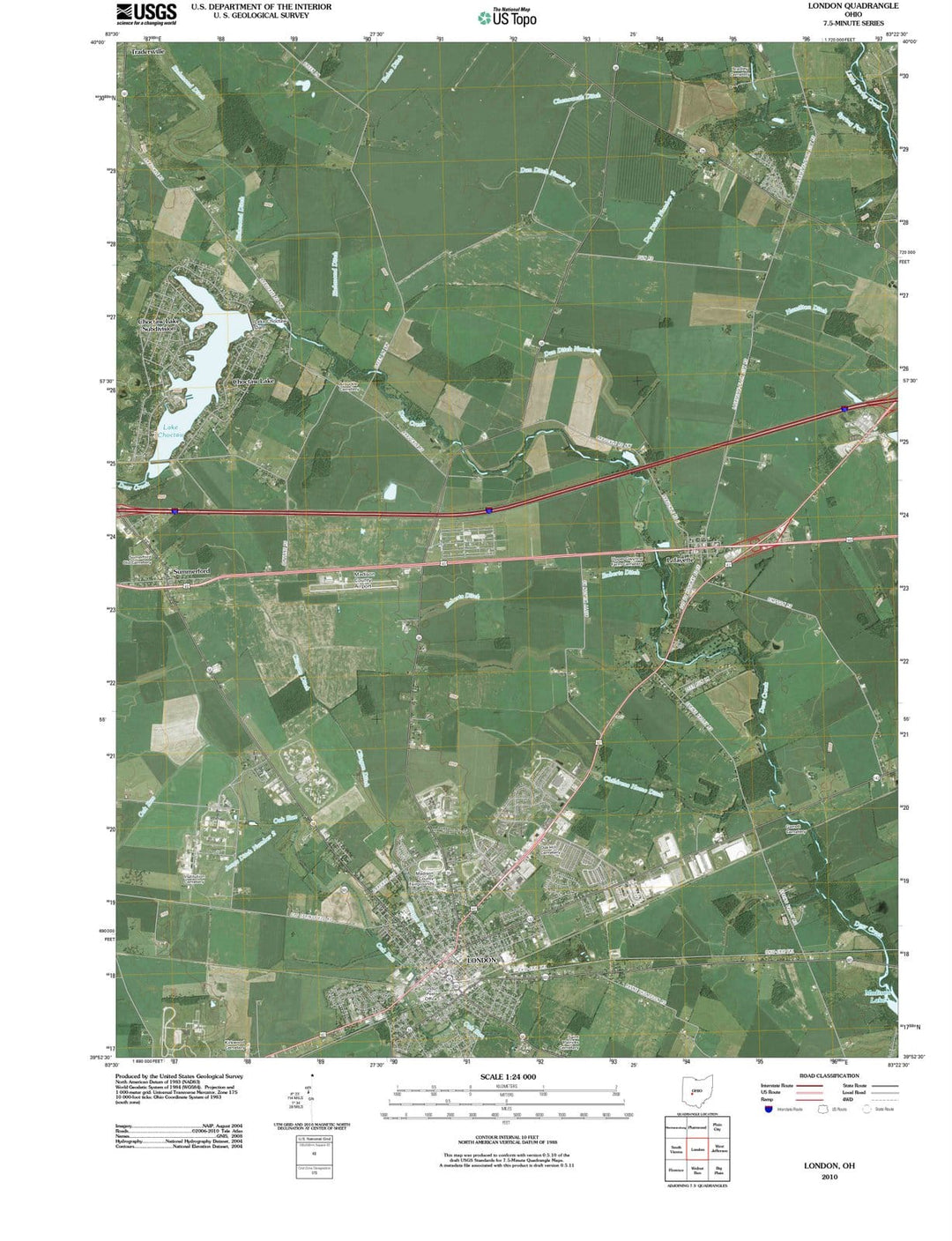 2010 London, OH - Ohio - USGS Topographic Map