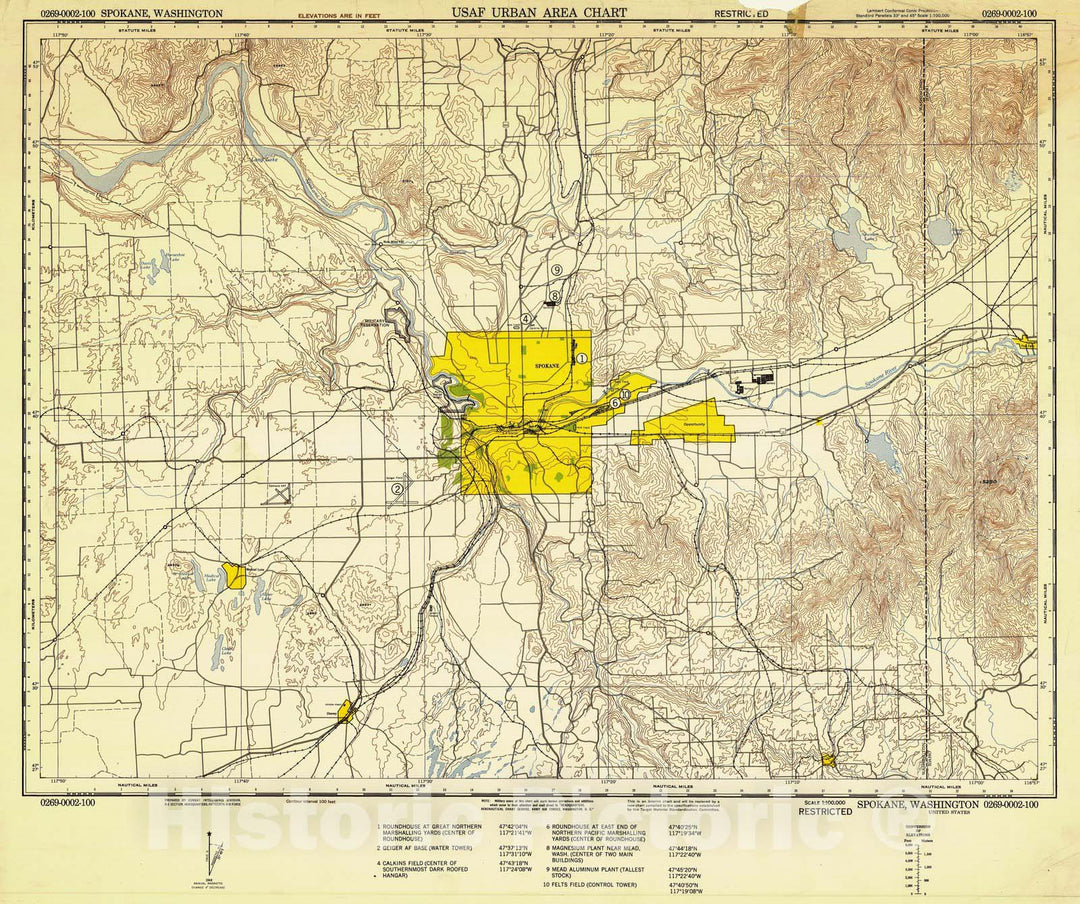 Historic Nautical Map - Spokane, 1948 AeroNOAA Chart - Vintage Wall Art