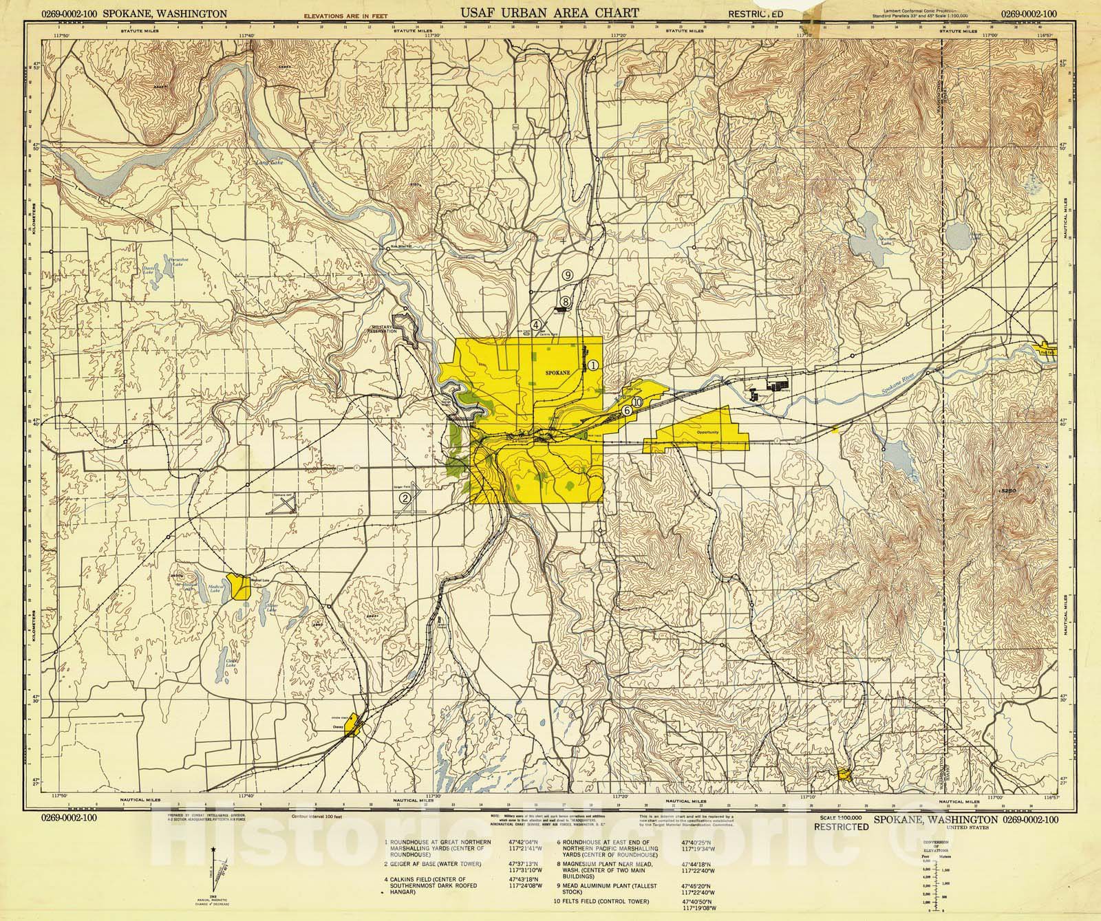 Historic Nautical Map - Spokane, 1948 AeroNOAA Chart - Vintage Wall Art