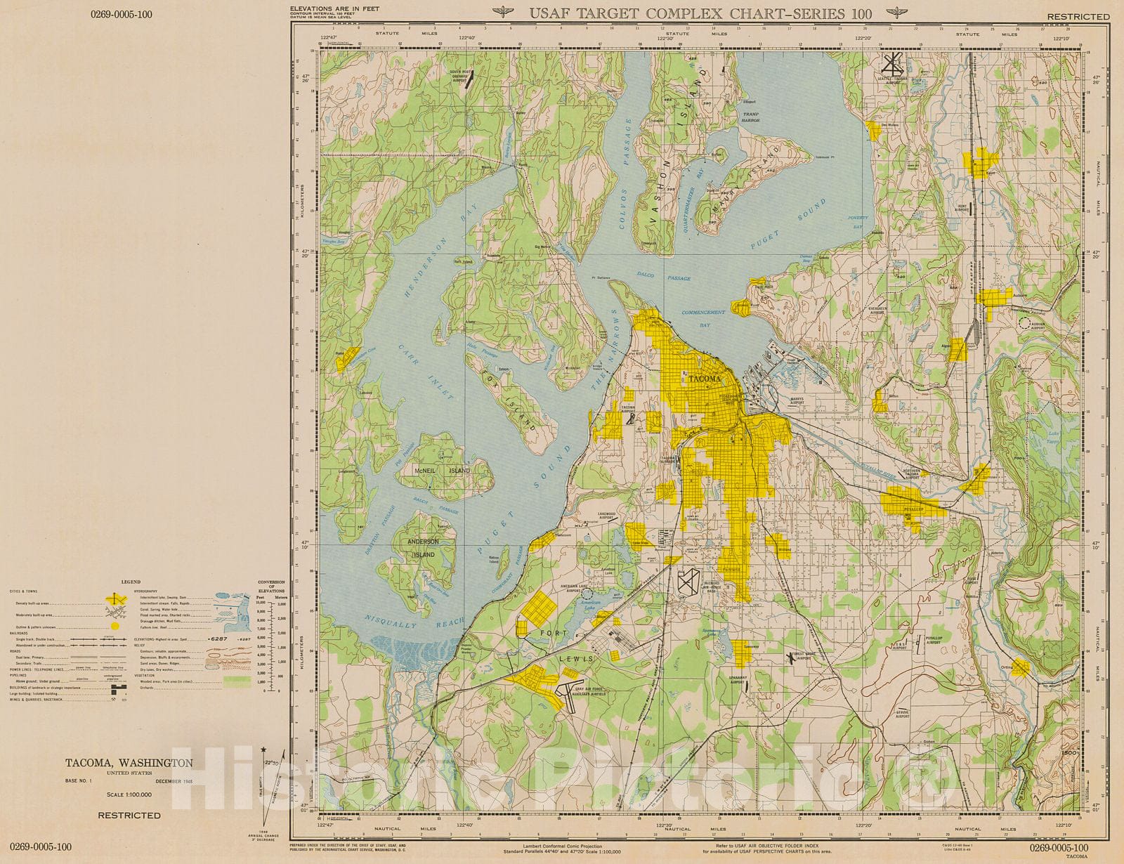 Historic Nautical Map - Tacoma, 1948 AeroNOAA Chart - Vintage Wall Art