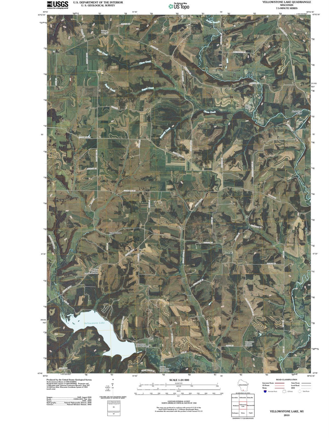 2010 Yellowstone Lake, WI - Wisconsin - USGS Topographic Map