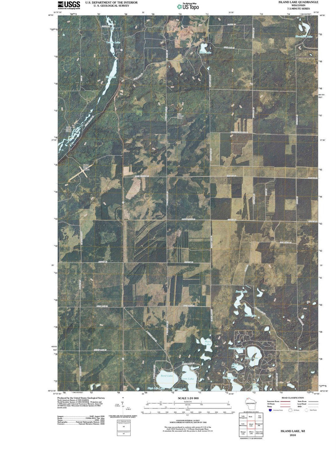 2010 Island Lake, WI - Wisconsin - USGS Topographic Map