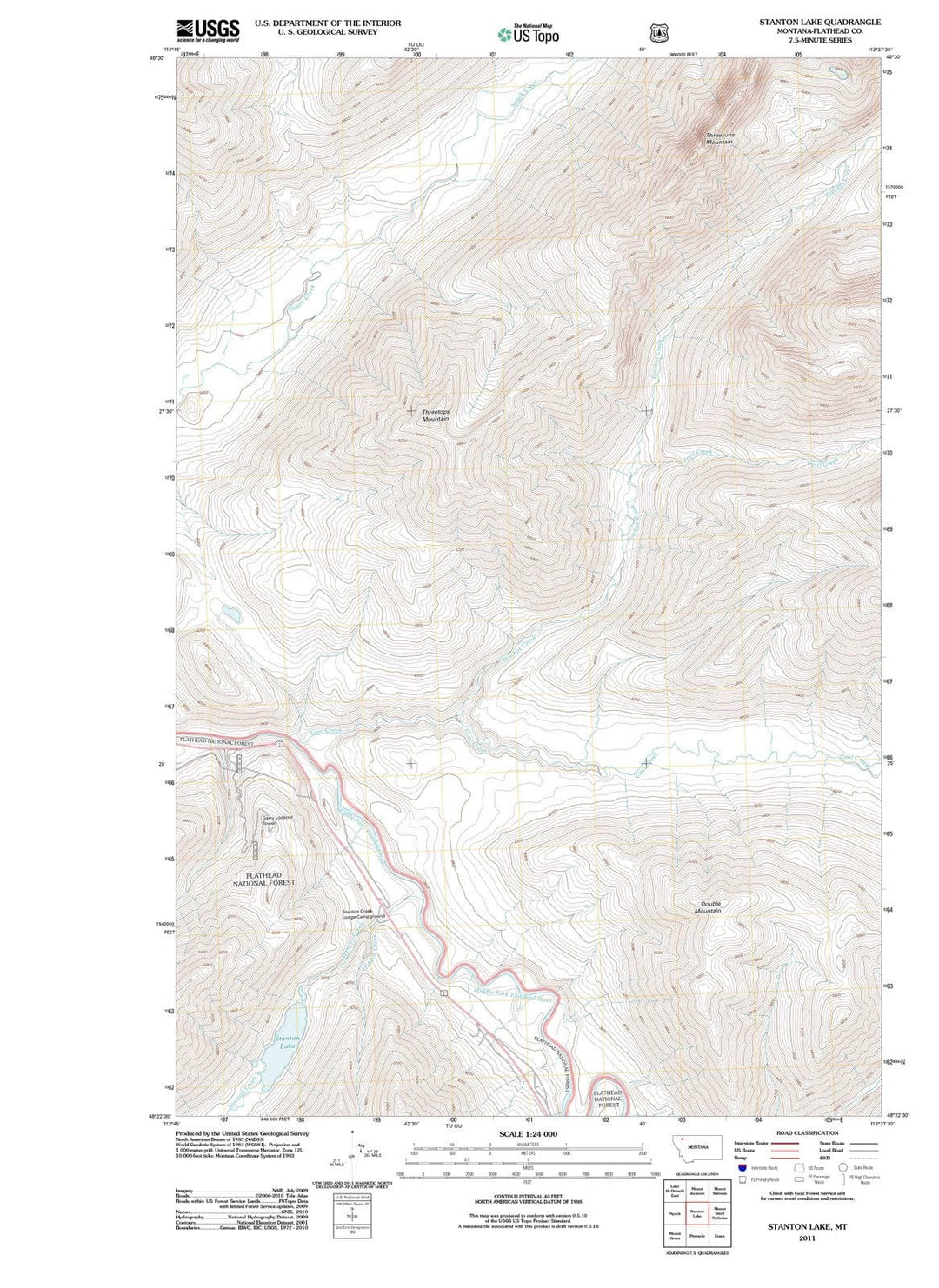 2011 Stanton Lake, MT - Montana - USGS Topographic Map