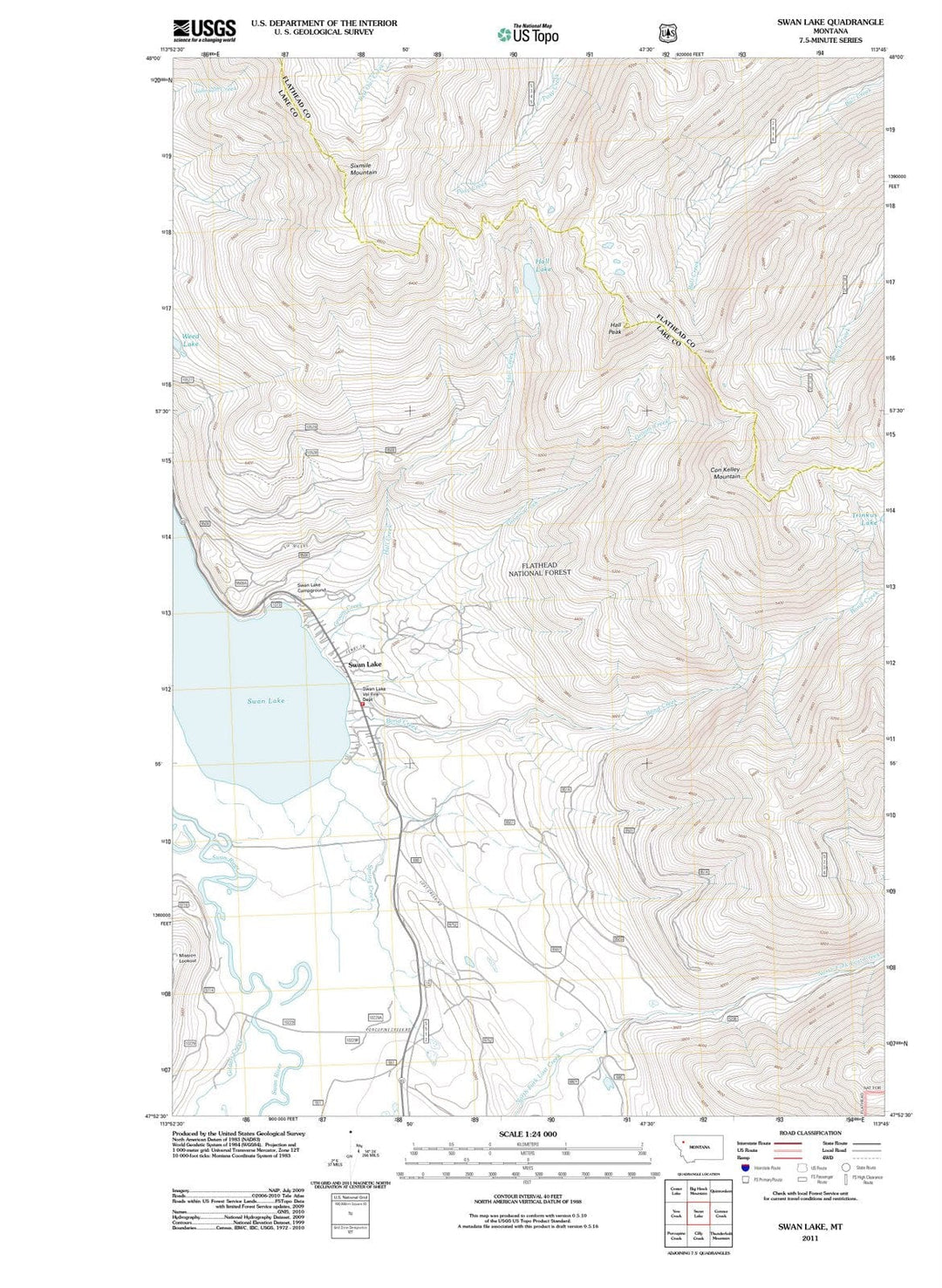 2011 Swan Lake, MT - Montana - USGS Topographic Map