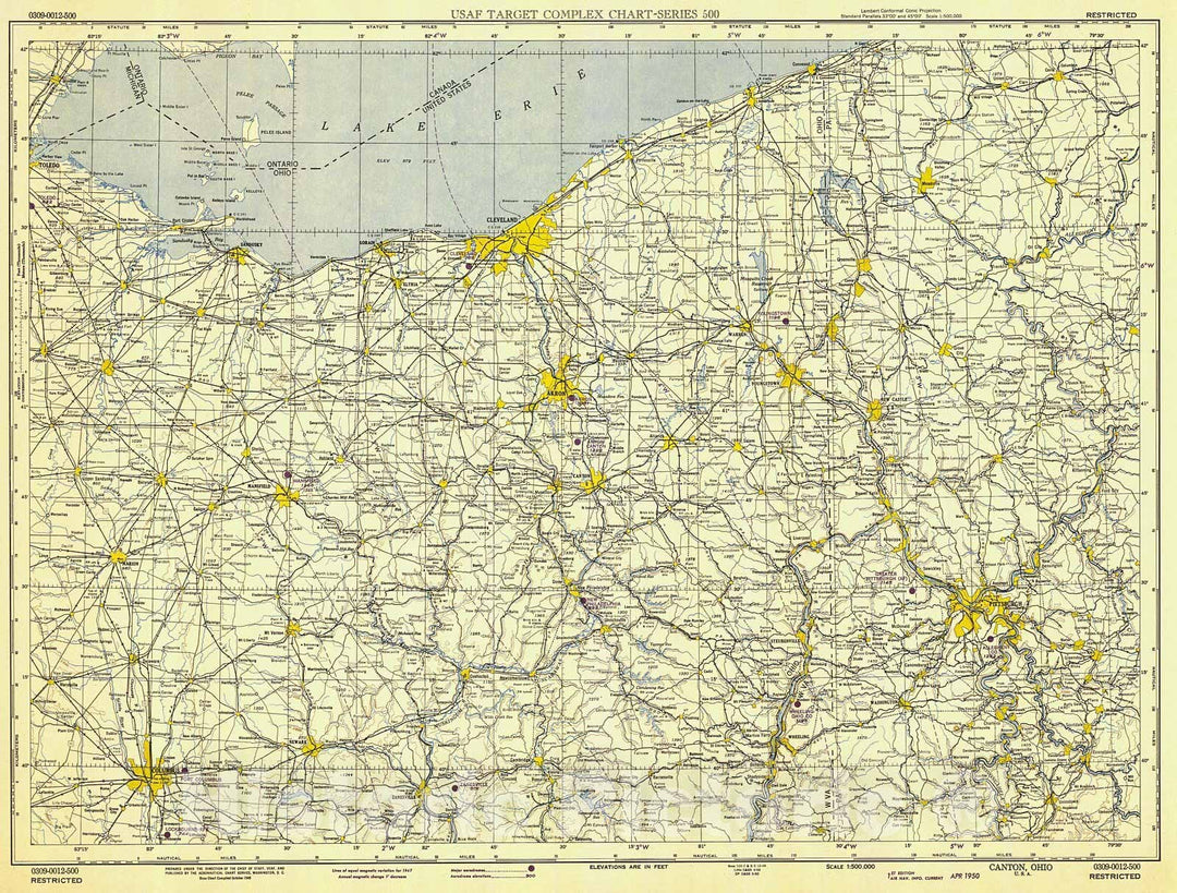 Historic Nautical Map - Canton, 1950 AeroNOAA Chart - Vintage Wall Art