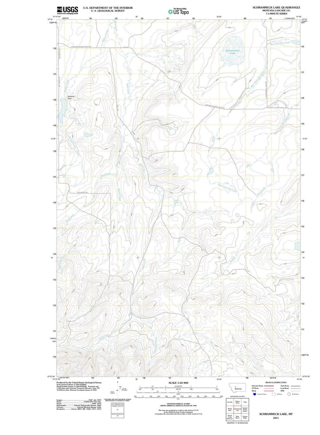 2011 Schrammeck Lake, MT - Montana - USGS Topographic Map