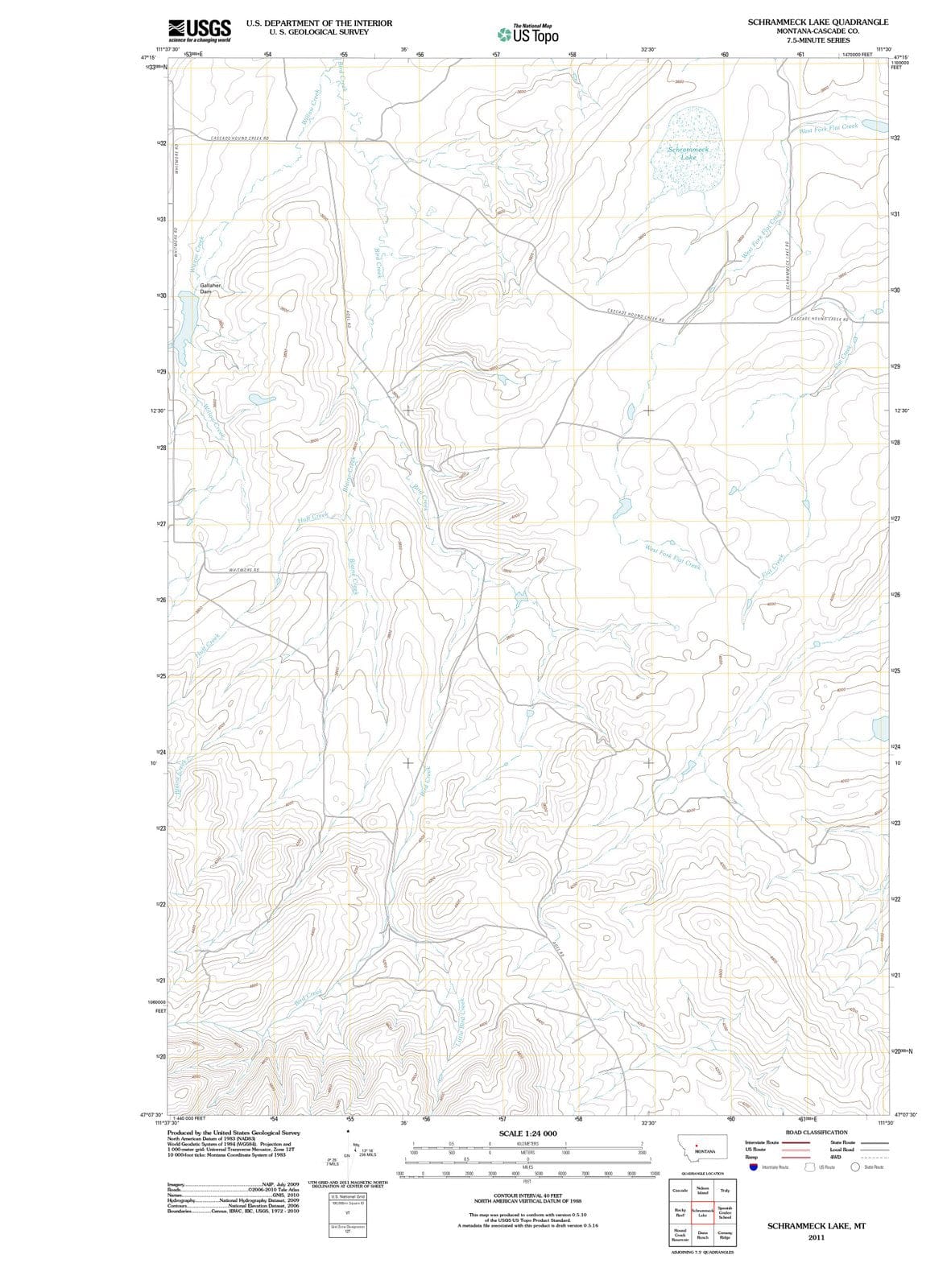 2011 Schrammeck Lake, MT - Montana - USGS Topographic Map