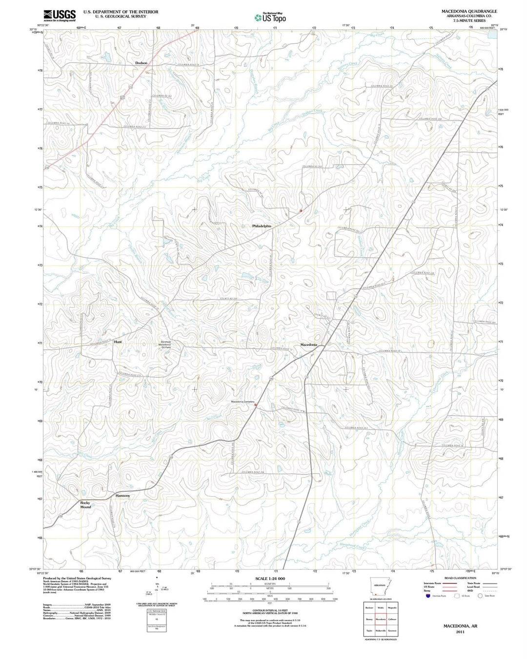 2011 Macedonia, AR - Arkansas - USGS Topographic Map