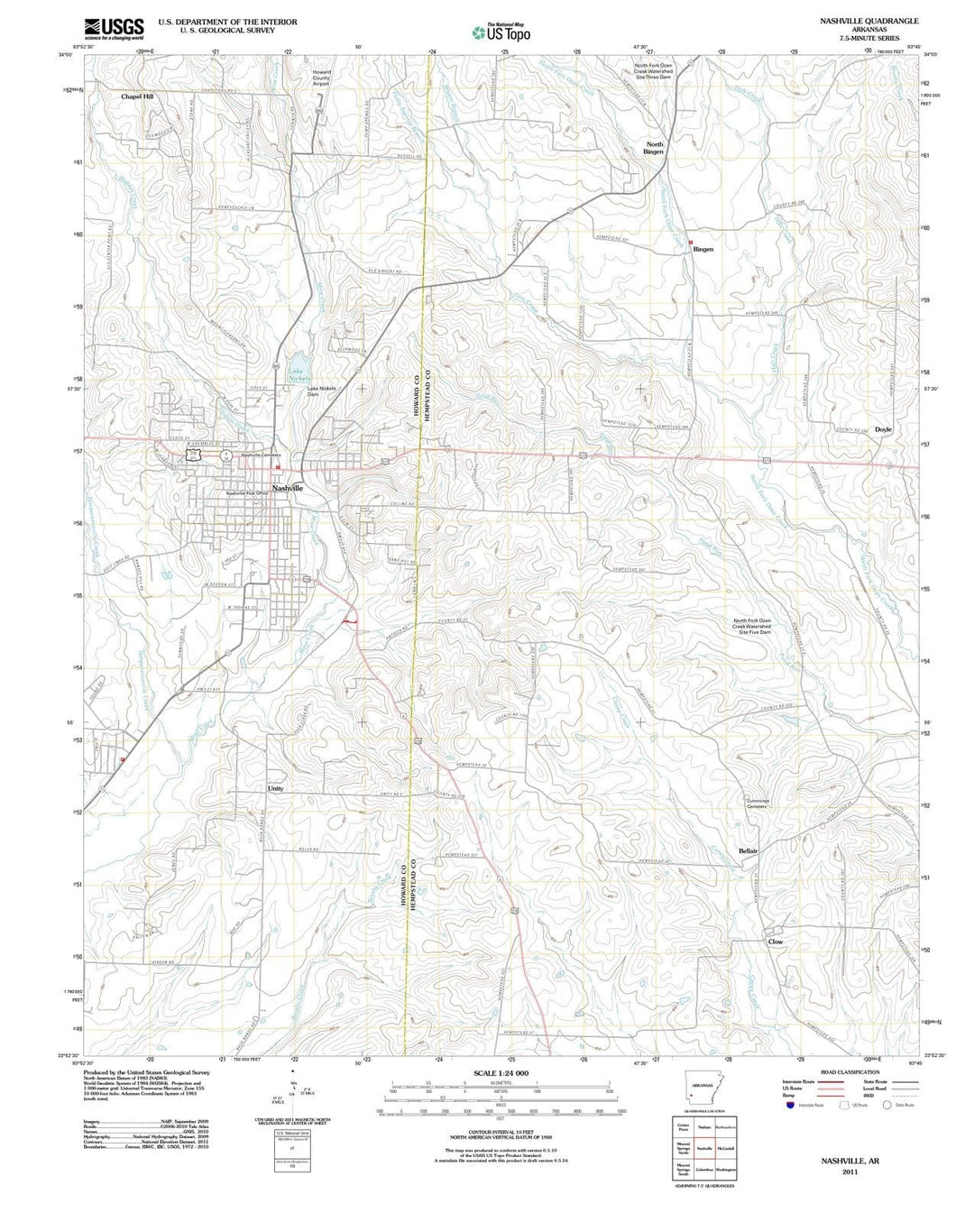 2011 Nashville, AR - Arkansas - USGS Topographic Map