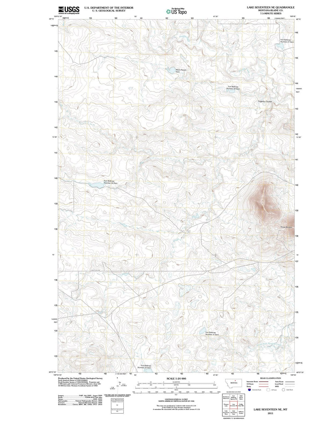 2011 Lakeventeen, MT - Montana - USGS Topographic Map