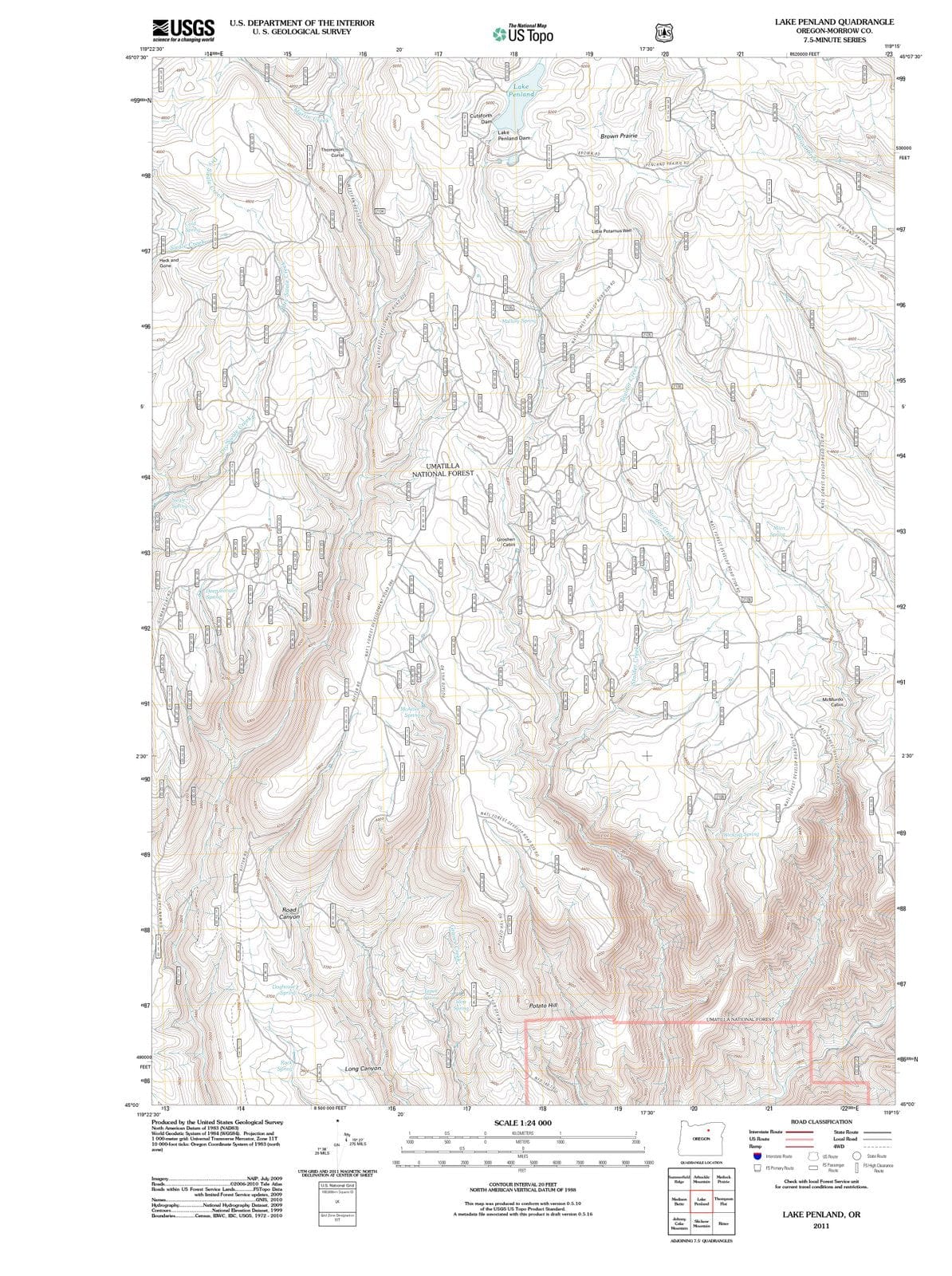 2011 Lake Penland, OR - Oregon - USGS Topographic Map