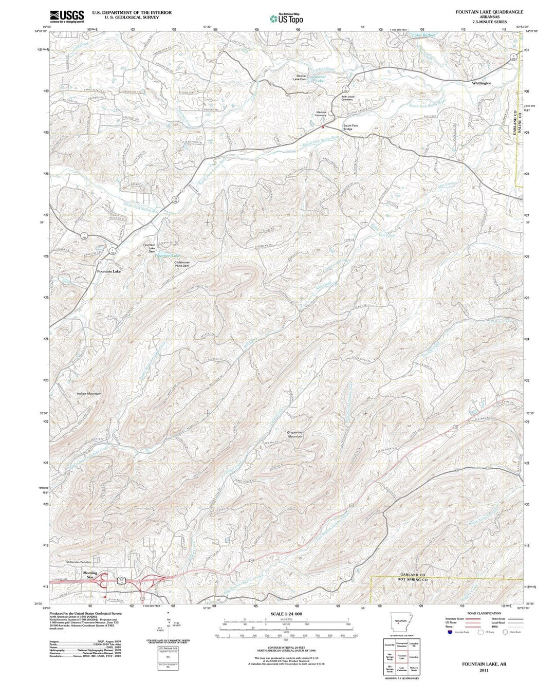 2011 Fountain Lake, AR - Arkansas - USGS Topographic Map