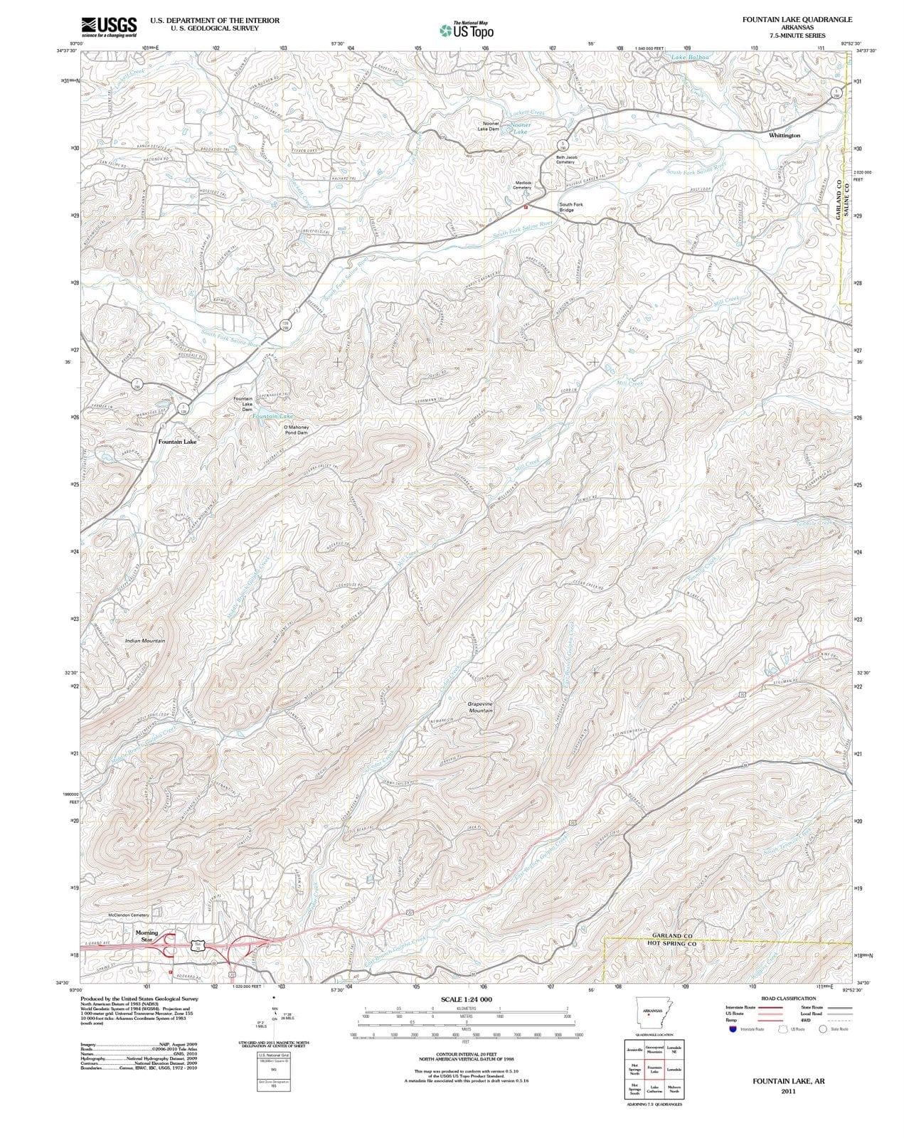 2011 Fountain Lake, AR - Arkansas - USGS Topographic Map