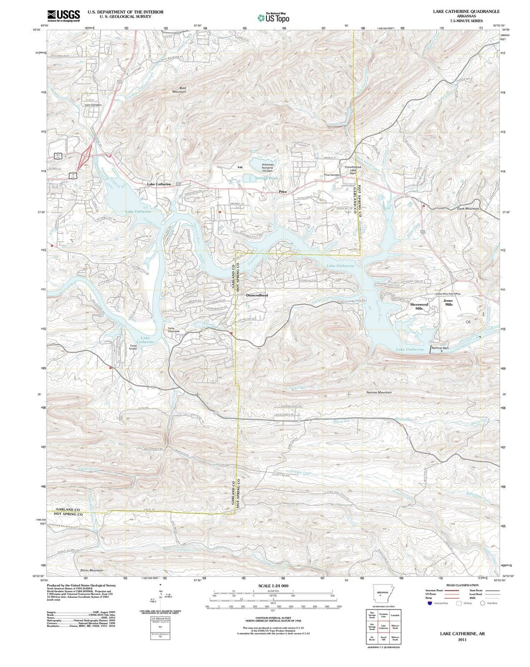 2011 Lake Catherine, AR - Arkansas - USGS Topographic Map