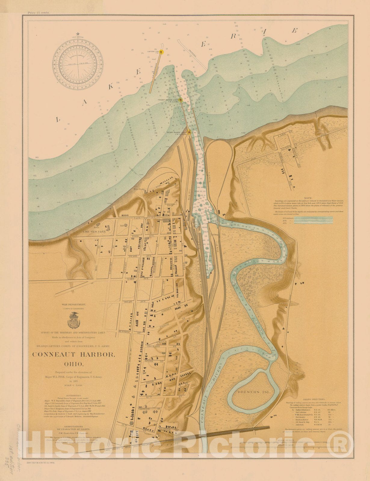 Historic Nautical Map - Conneaut Hharbor, 1902 NOAA Chart - Vintage Wall Art