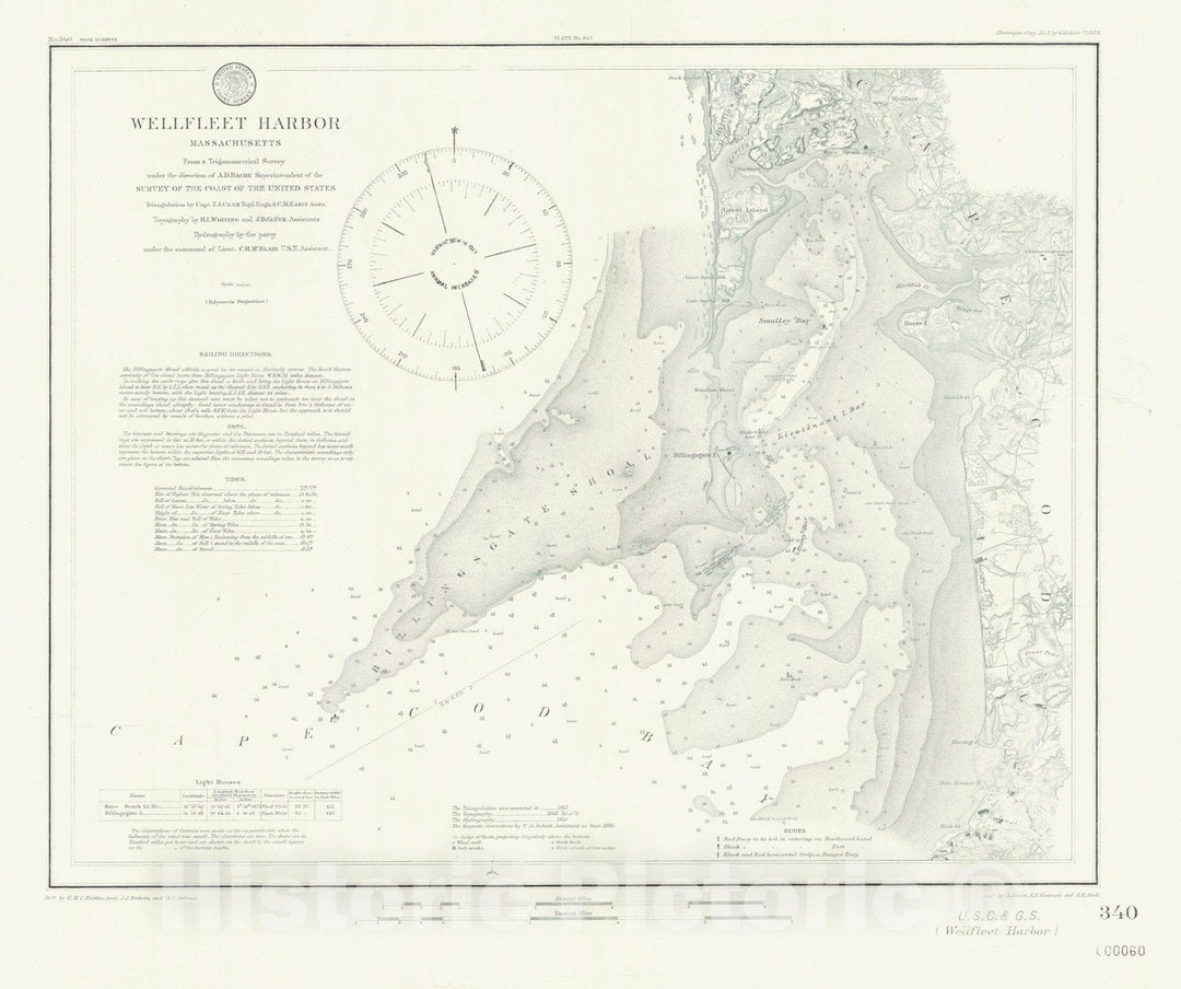 Historic Nautical Map - Wellfleet Harbor, 1860 NOAA Chart - Vintage Wall Art